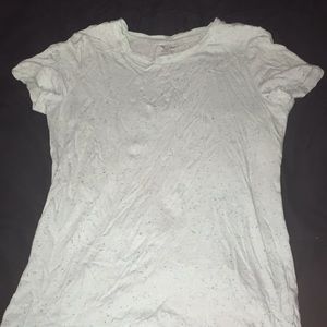 Green with blue speckle shirt